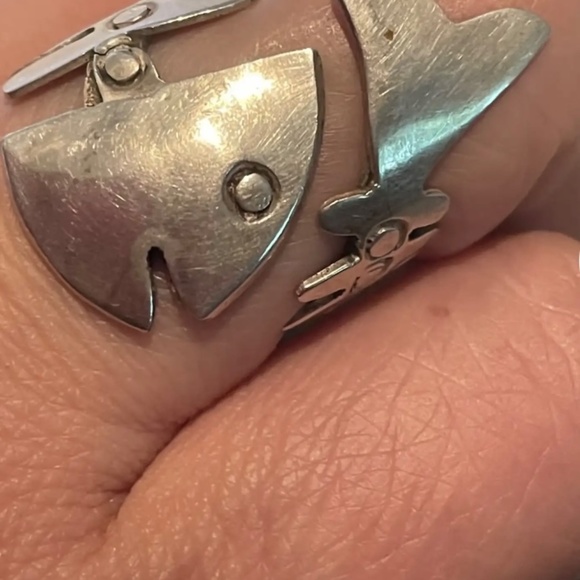 Stunning Vintage Taxco Mexico Fish Skeleton Sterling Silver Wrap Adjustable Stat - Picture 11 of 11
